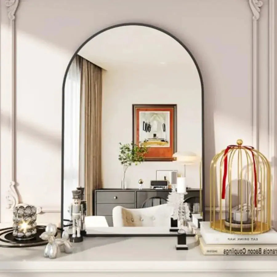 Arched Wall Mirror 24 x 36 inch Arch Bathroom Mirror Wall Mounted Vanity Mirror with Arch Metal Frame Modern Bathroom Vanity Mi from PriceLows™