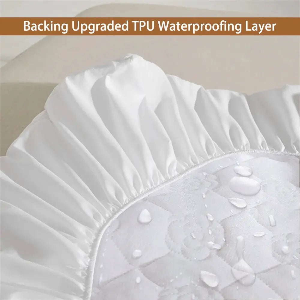 2/3pcs Waterproof Mattress Protect Set- Soft, Breathable Fitted Sheet and Pillowcase with Effective Waterproofing, Easy to Insta from PriceLows™