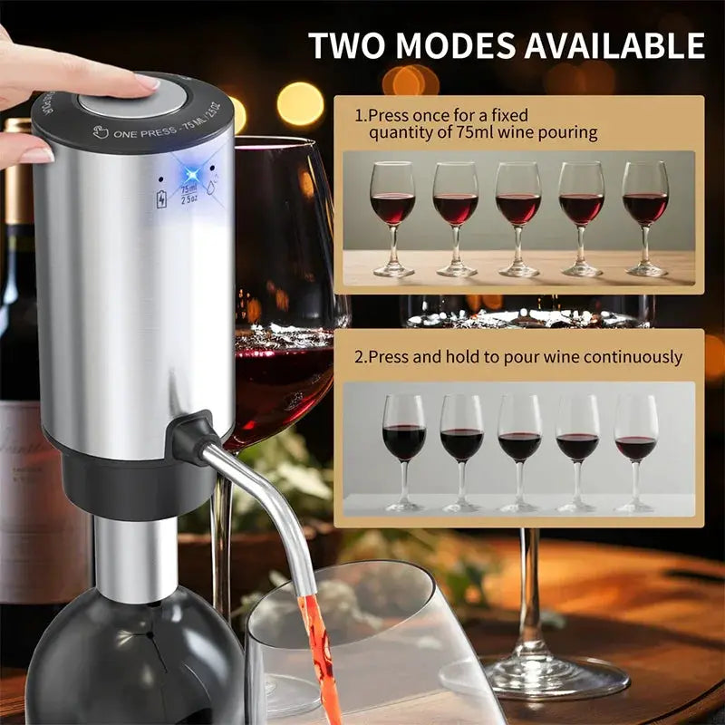 Electric Wine Aerator Smart Pour Control Wine Decanter & Dispenser USB Rechargeable Wine Pourer Wine Lover Gifts for Women & Men from PriceLows™