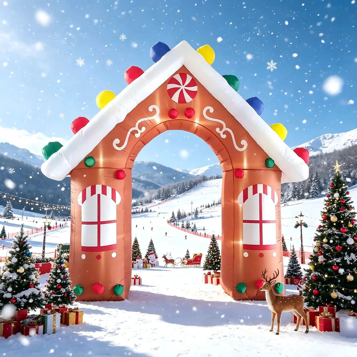 Gingerbread Christmas Arch | 10 Ft | Built In Led | Outdoor Ready