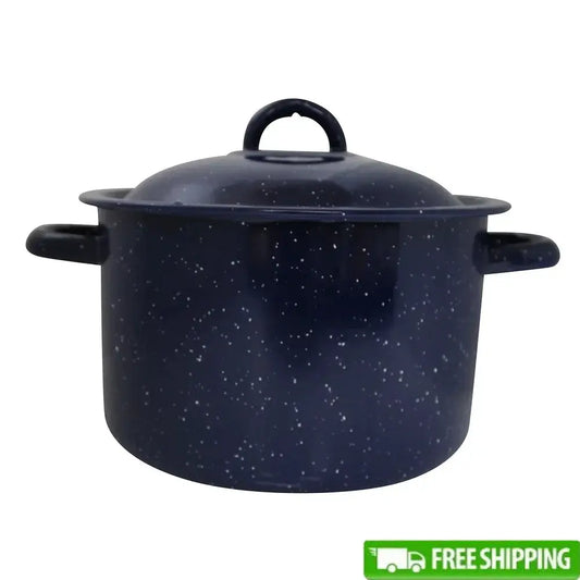 Stock Pot | Enamel Coated | 6 Qt Capacity | Oven Safe, Induction Compatible