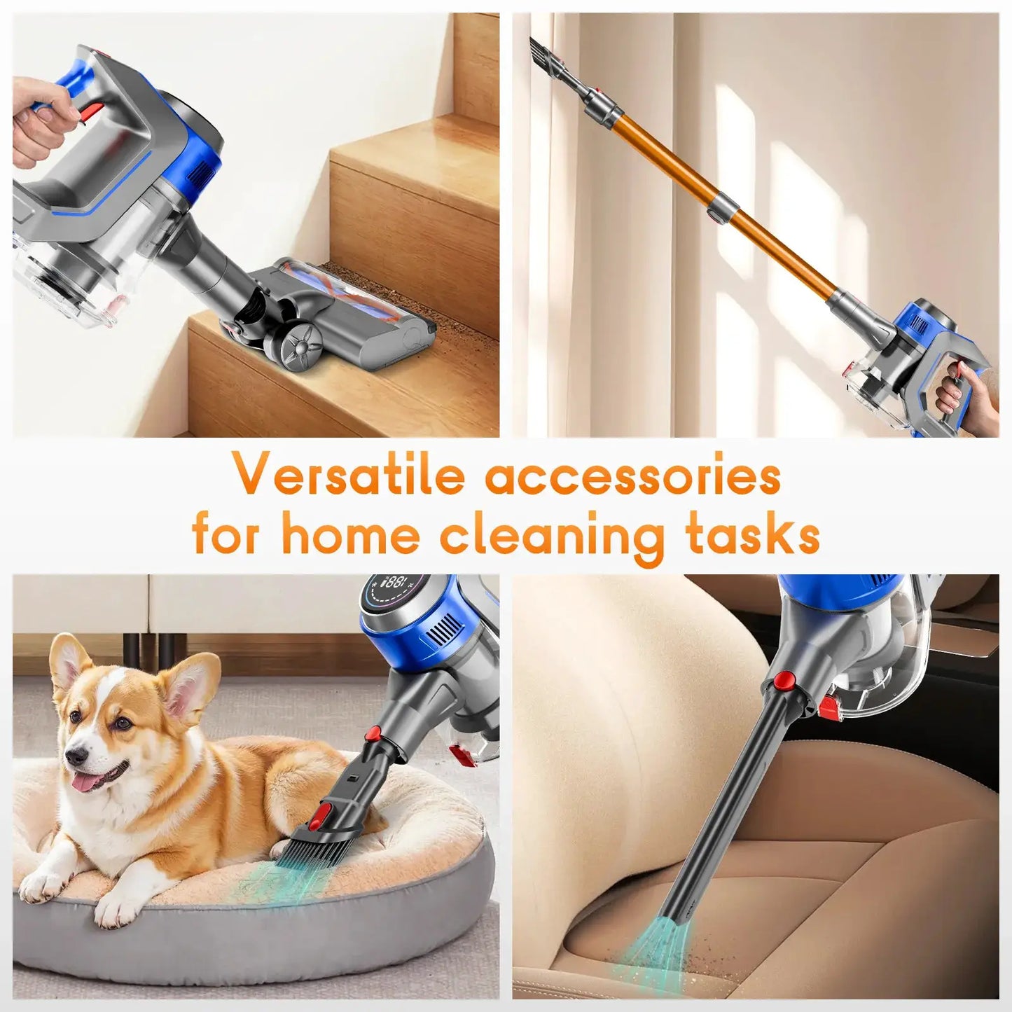 Cordless Vacuum | Wet Dry Handheld | LED High Power Suction | Li Ion