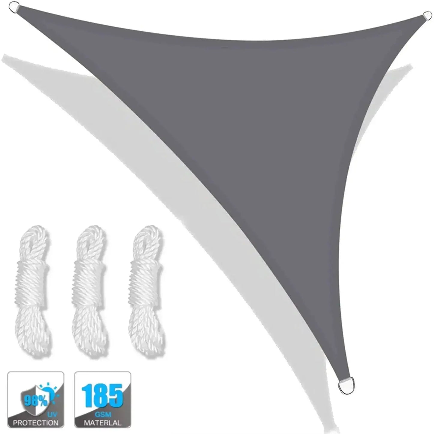 Triangle Sun Shade Sail | Waterproof UPF50+ Poly Canvas | Backyard Patio Garden Canopy