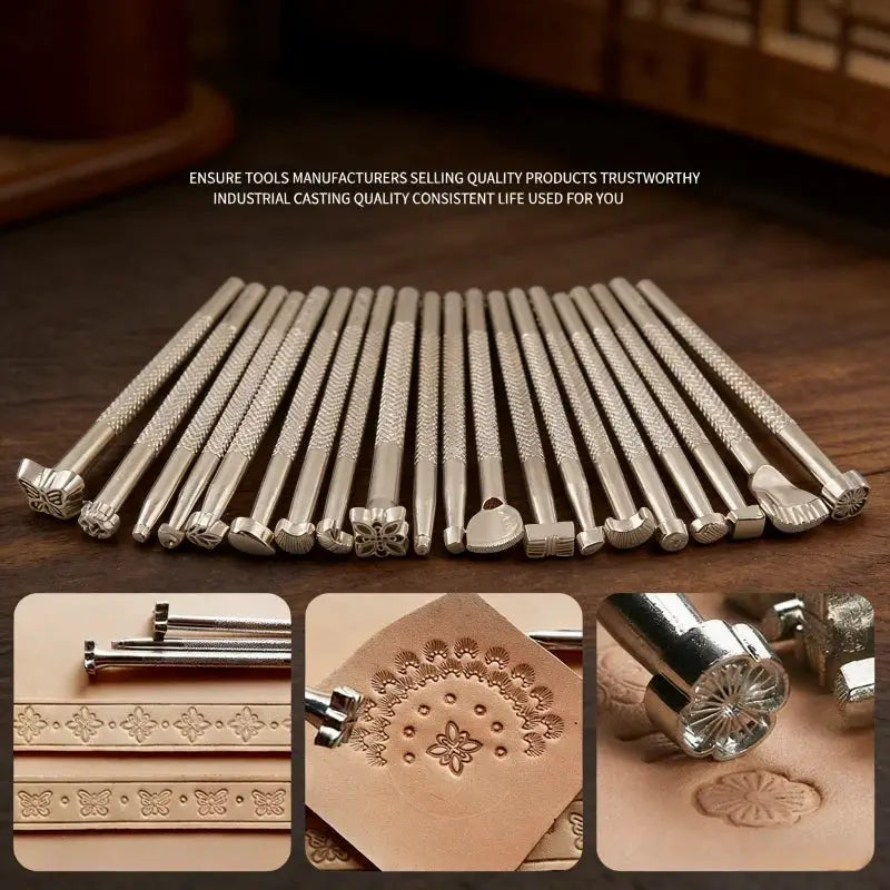 Craftsmanship DIY Leather Tools Leather Carving Printing Tools 20 piece set Printing Punching Leather Leather Bag Carving Knocki from PriceLows™