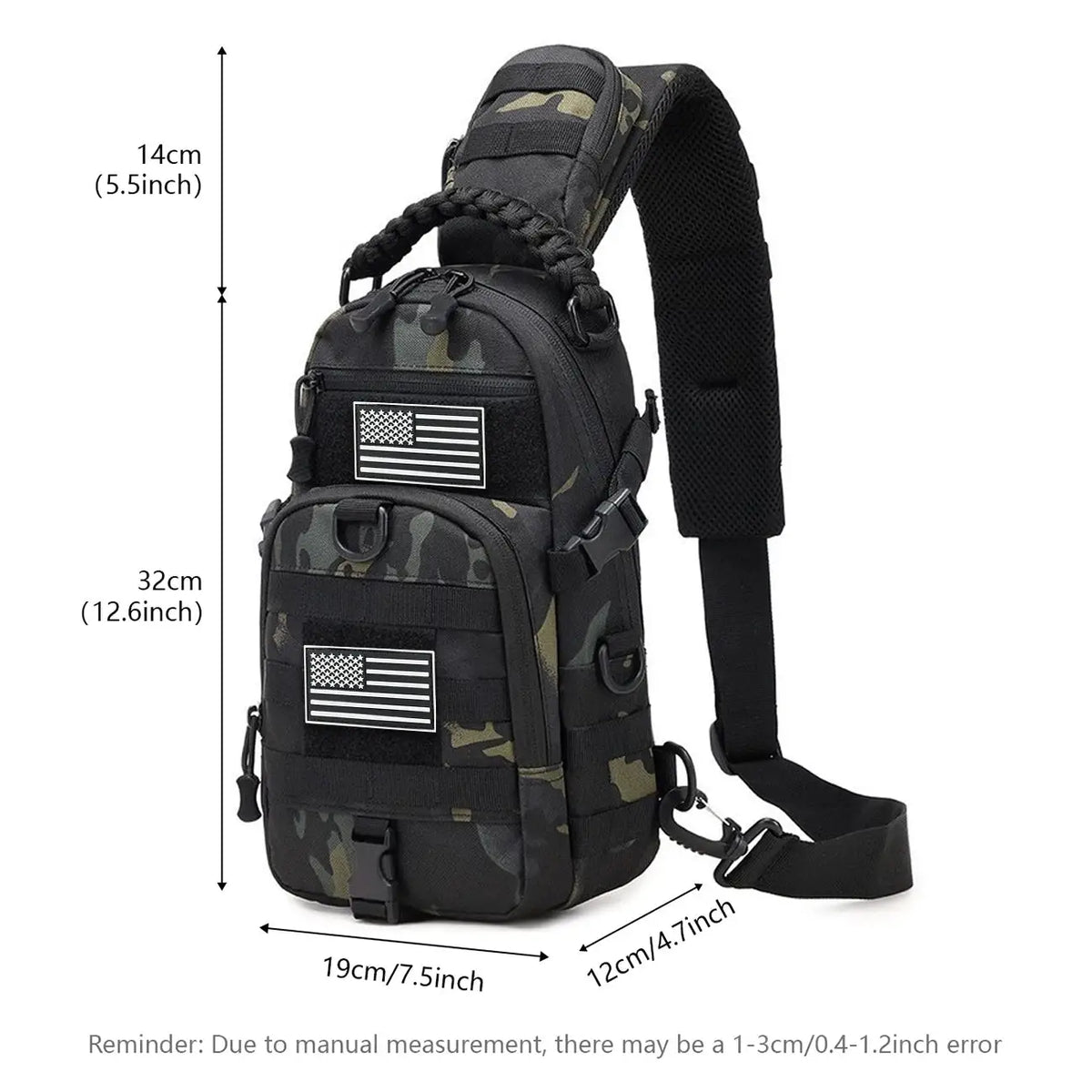 Crossbody Chest Bag | Molle Expandable | Polyester | Adjustable Fit