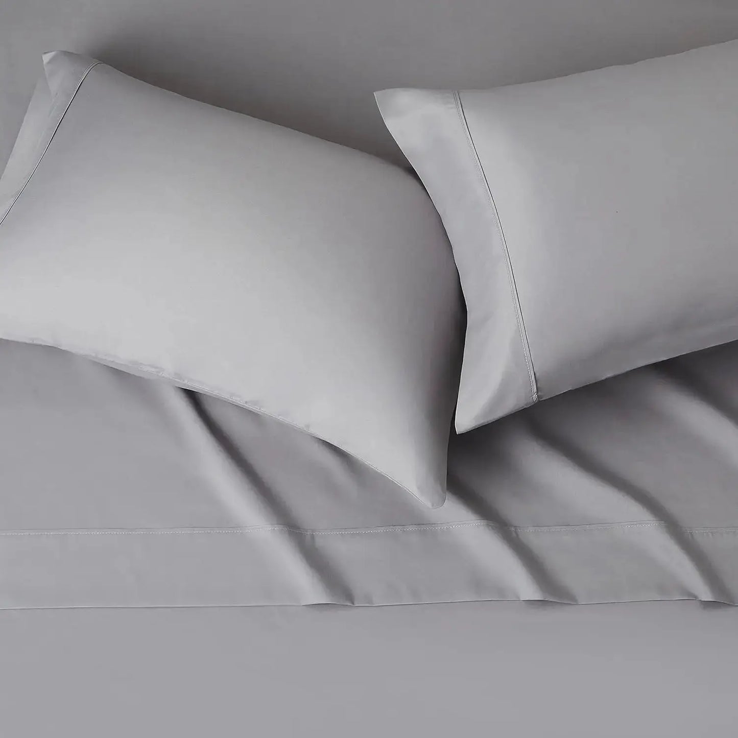 Full Microfiber Bed Sheet Set with 14-Inch Deep Pockets, Dark Gray, Solid - Soft, Breathable, Wrinkle-Free from PriceLows™