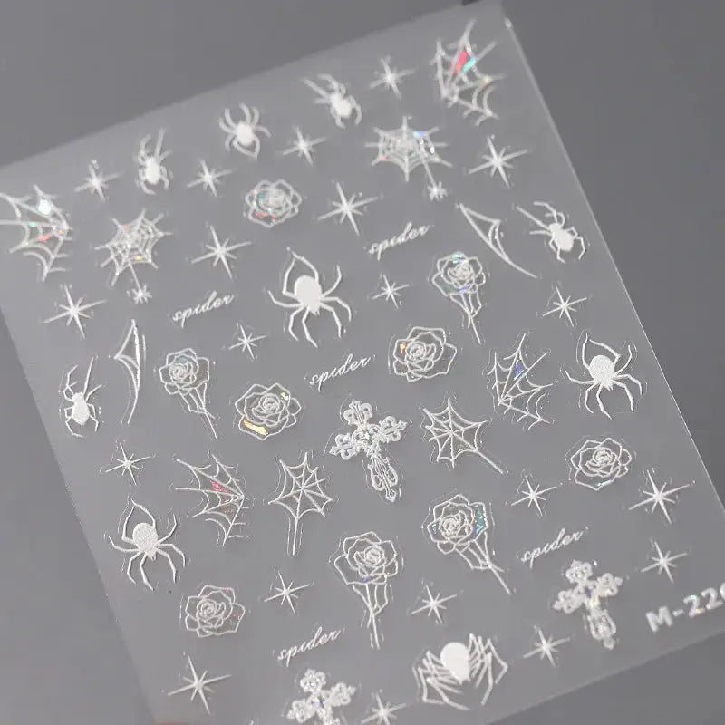 Jelly Halloween Skeleton Stickers Nail Art Cool Evil dark style decorative Nails Sticker DIY Trendy Manicure Ornaments Supplier from PriceLows™