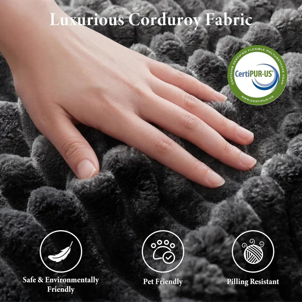 Modular Sofa | L-Shaped With Chaise | Corduroy Fabric