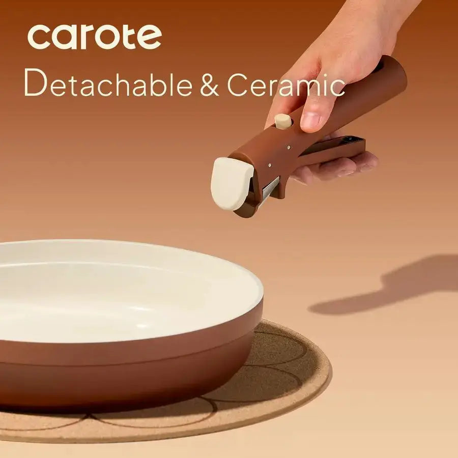 22Pcs Ceramic Cookware Set with Kitchen Essentials, Detachable Pots and Pans Set Non Stick, Non Toxic Oven Dishwasher Safe, Indu from PriceLows™