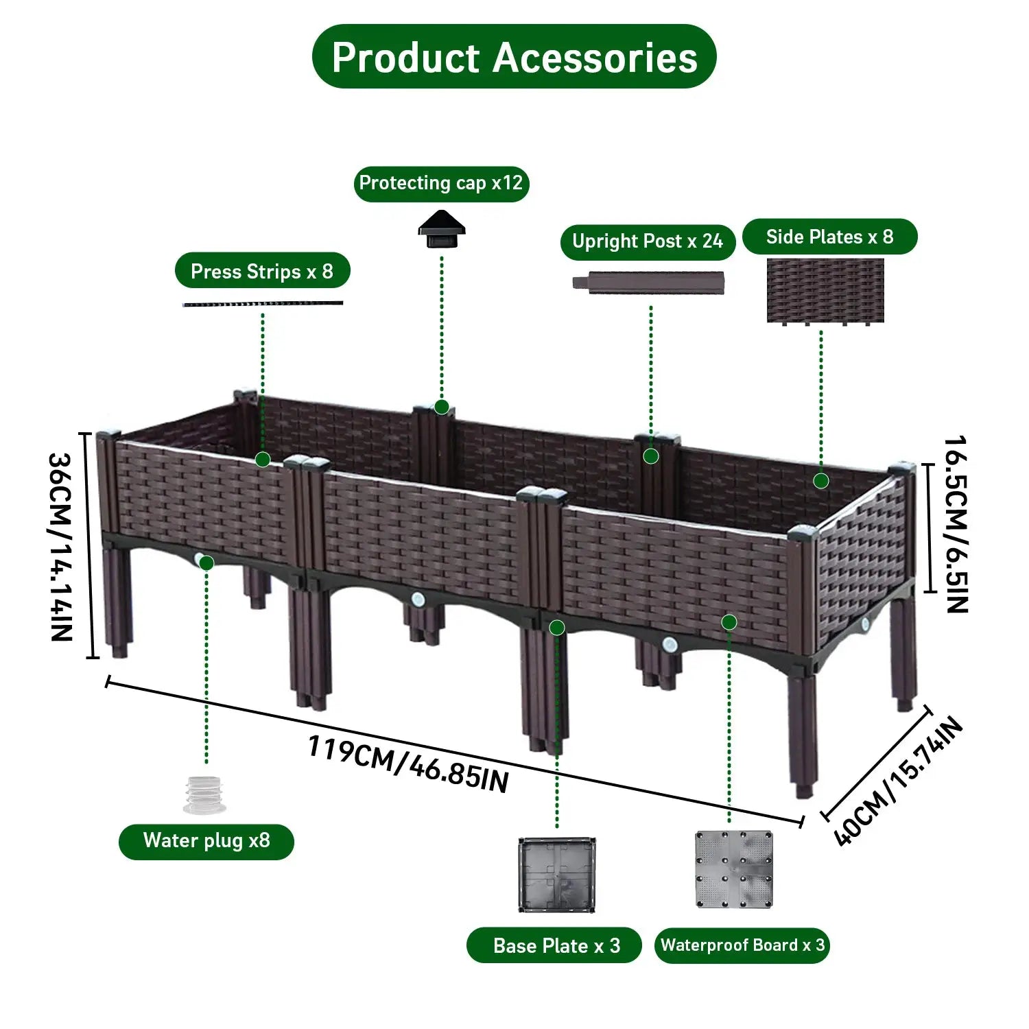 3pcs Vegetable Flower Raised Garden Container with Legs Elevated Planter Boxe withDrain Outlet for Indoor/Outdoor/Garden/Balcony from PriceLows™
