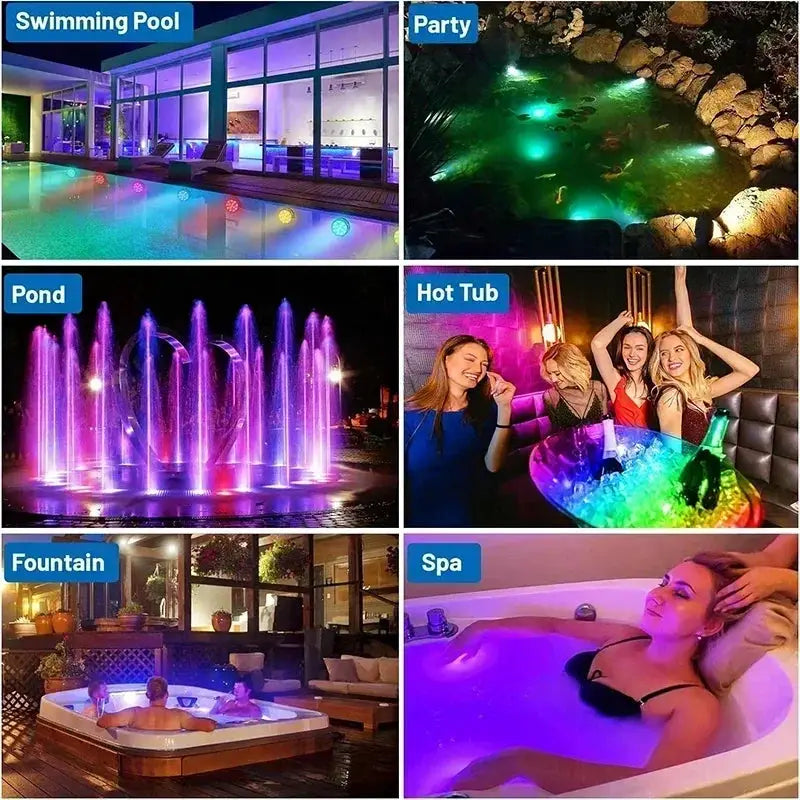 Submersible Pool Light With Remote IP68 Waterproof 16 Color Changing LED Battery Operated Lamp Underwater for Pond Hot Tub Vase from PriceLows™