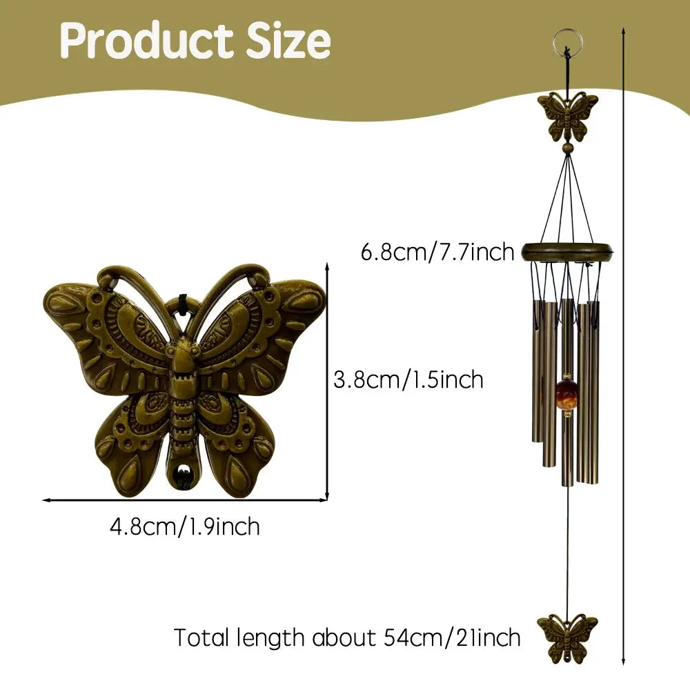 Musical Wind Chime 5 Bronze Aluminum Tubes Creative Gift for Room Outdoor GardenDecor Butterfly Owl Charms Hanging Chimes Decors from PriceLows™