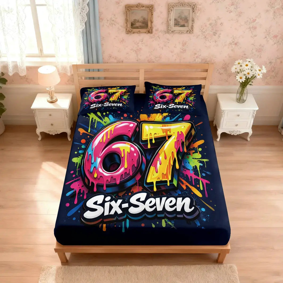 3pcs 67 Game Controller Graffiti Style Print Coreless Bed Sheet Set Multi Size Bed Cover Bedding Decoration Machine Washable from PriceLows™