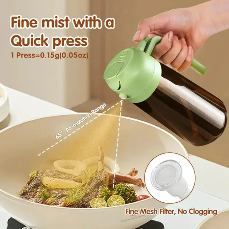 Oil Dispenser | 2in1 Glass Sprayer | Leak Proof | 16oz 470ml