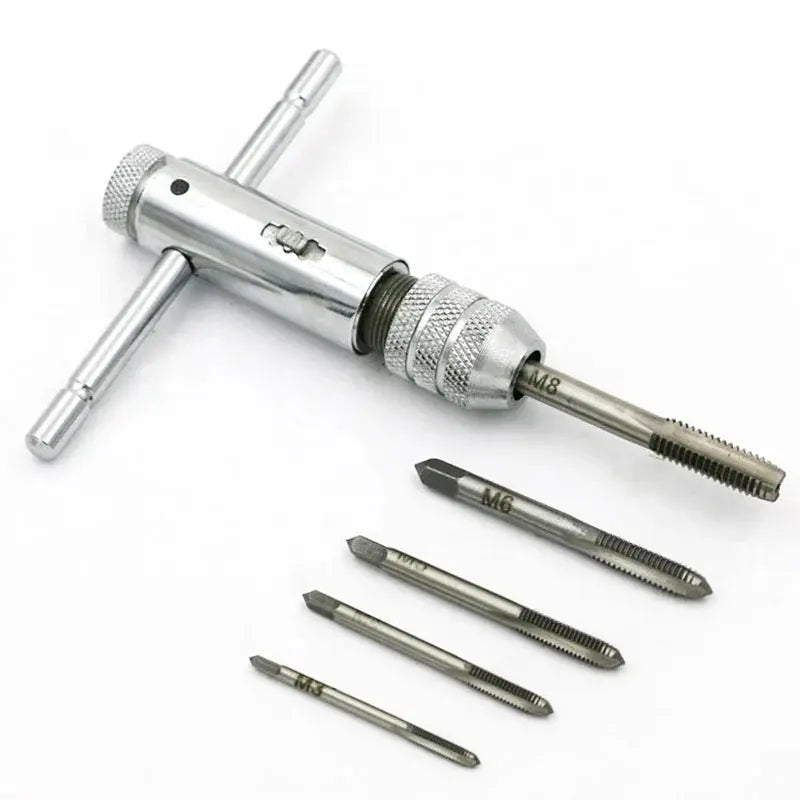 5PCS Metric Tap Set Of Taps Drill Bits Hand Tool Sets M3-M8 Machine Spiral Point Screw Thread Taps And Dies Set Metal Wood from PriceLows™