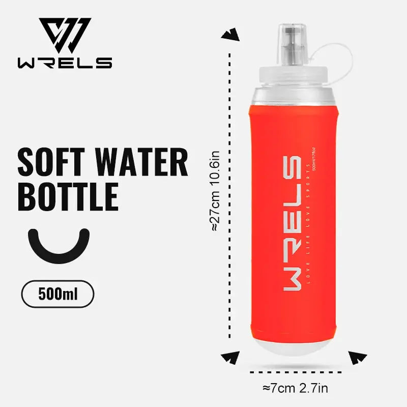 WRELS 500ML TPU Soft Folding Water Bottles BPA-Free Collapsible Sports Flasks for Hiking Climbing Camping Running Bottle from PriceLows™