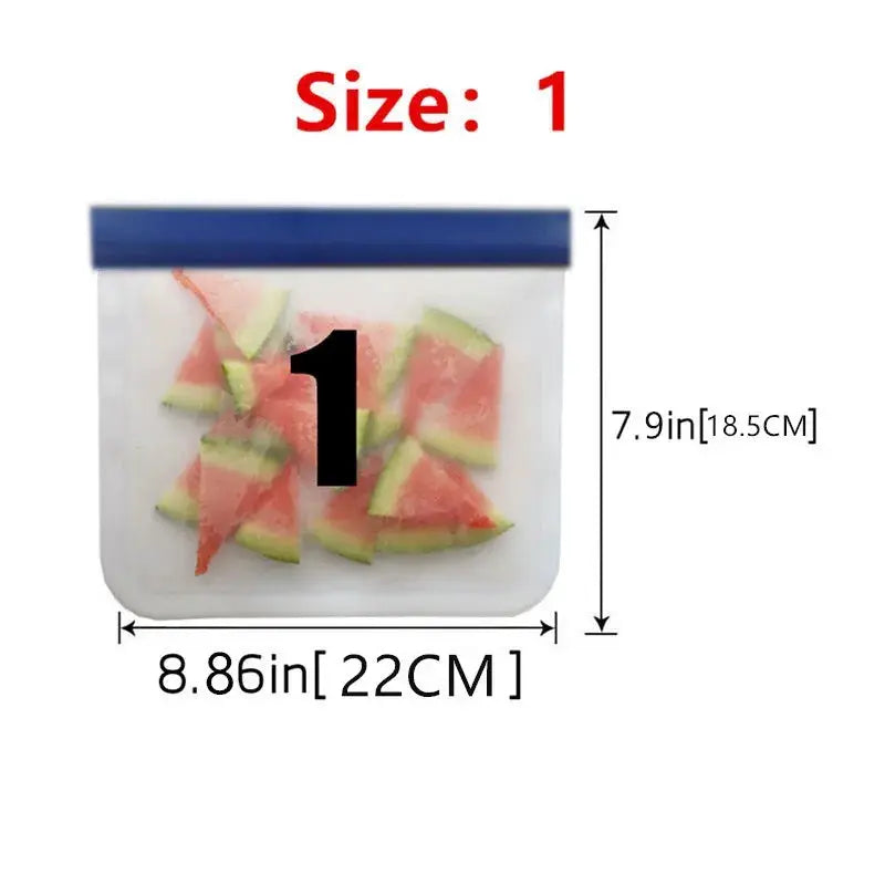 Silicone Food Storage Bag | Leakproof | Freezer Safe | Blue