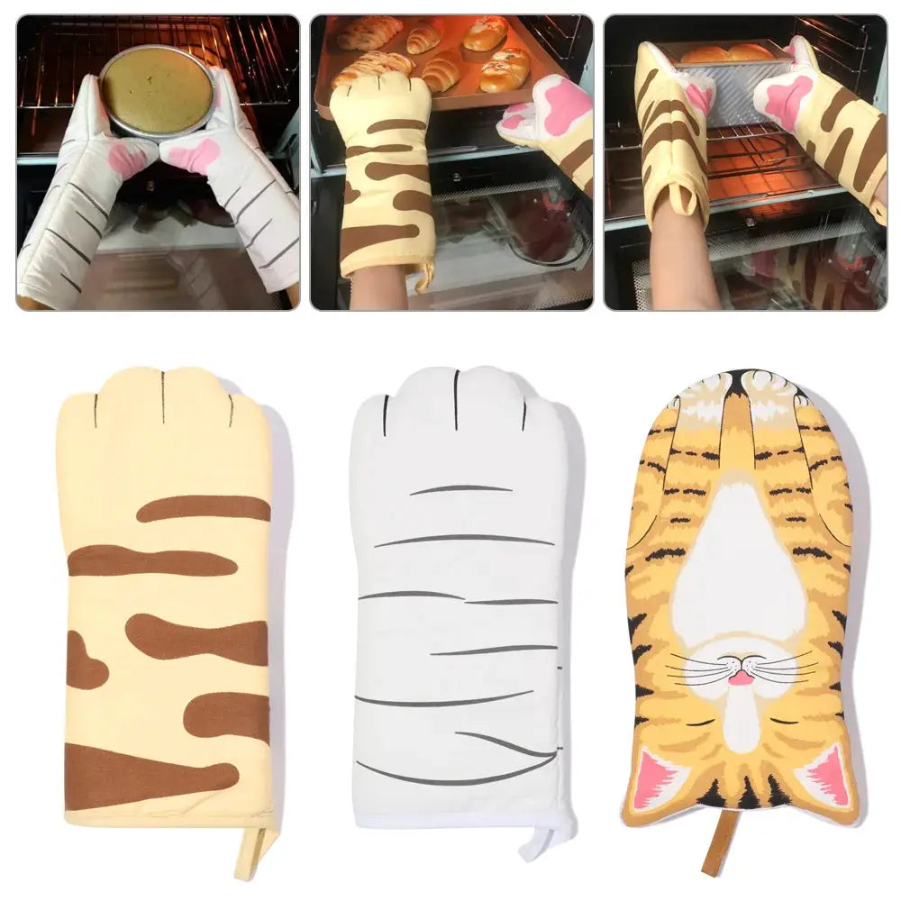 Oven Mitts | Non-Slip | Insulated Cotton | 30 x 13 cm