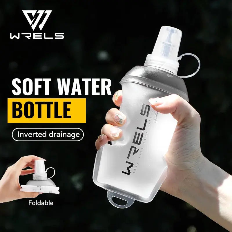 WRELS Folding Collapsible Soft Flask TPU BPA-Free Easy Grip Running Cycling Water Bottle Fitness Hydration Outdoor Water Bottle from PriceLows™