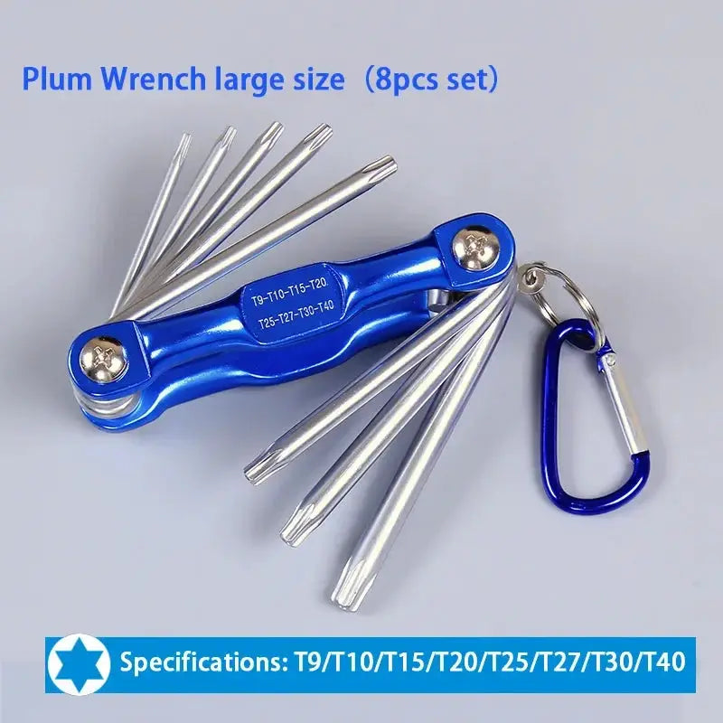 Folding hexagonal wrench, plum blossom screwdriver, multifunctional internal combination maintenance tool set from PriceLows™