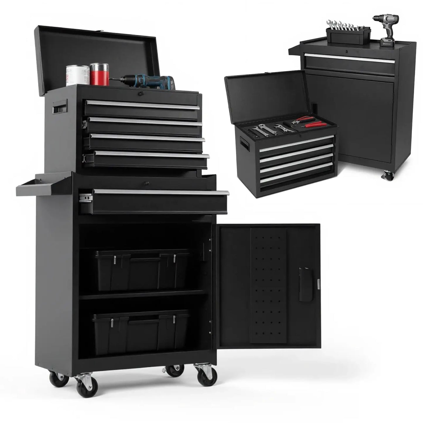 5 Drawer Rolling Tool Chest Rolling Garage Workshop Tool Organizer with 4 Wheels W/ Drawer Liners Handle for Warehouse Workshop from PriceLows™