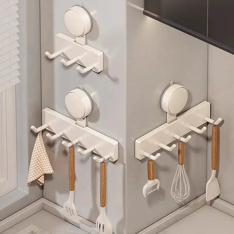 1Pc Suction Cup Hooks No-Drill Wall-Mounted Kitchen Organizer - Strong Load-Bearing Rack for Spatulas Ladles & Utensils from PriceLows™