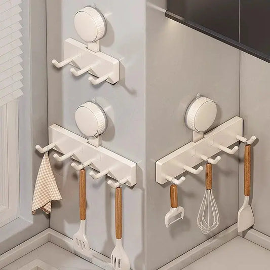 1Pc Suction Cup Hooks No-Drill Wall-Mounted Kitchen Organizer - Strong Load-Bearing Rack for Spatulas Ladles & Utensils from PriceLows™