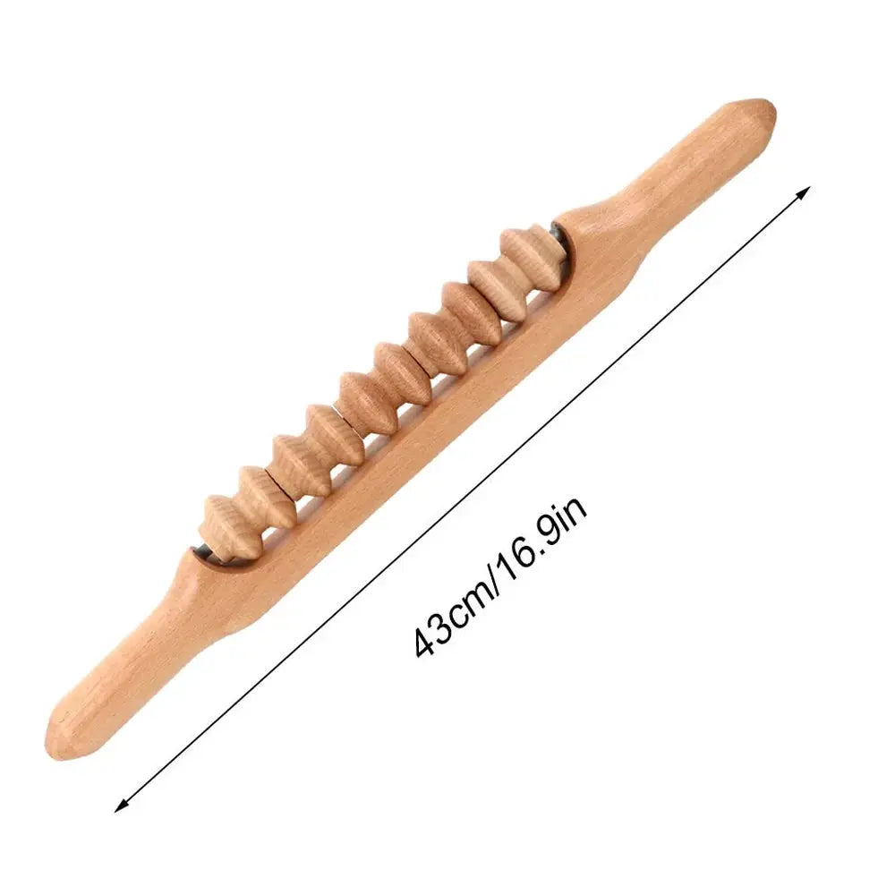 Wooden Gua Sha Tool | Natural Beech Wood | Soft Tissue Massage Stick for Back And Shoulder Pain