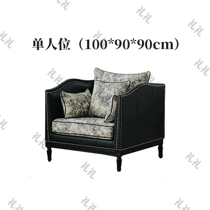 Sofa | Three Seater | Printed Fabric Upholstery | Modern Moroccan Style