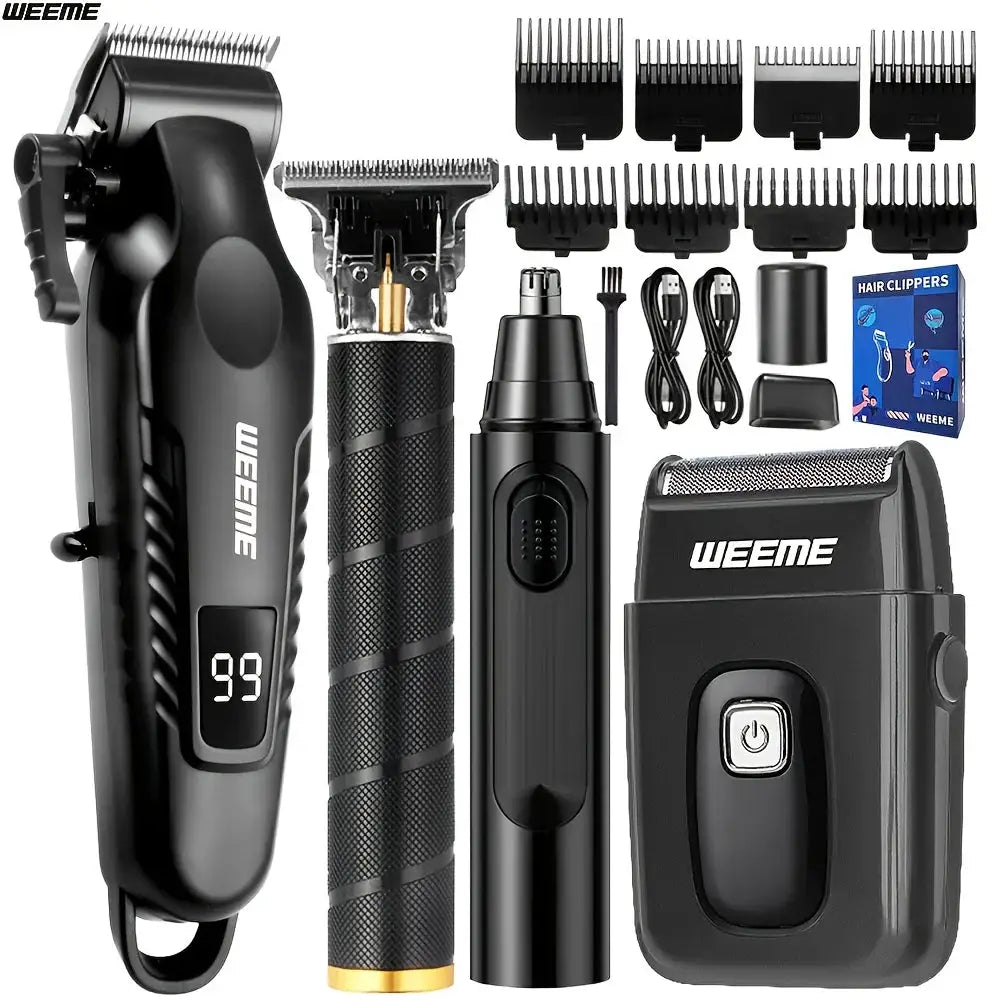 Men Grooming Kit | USB Rechargeable | LCD Display | 4 in 1 Kit