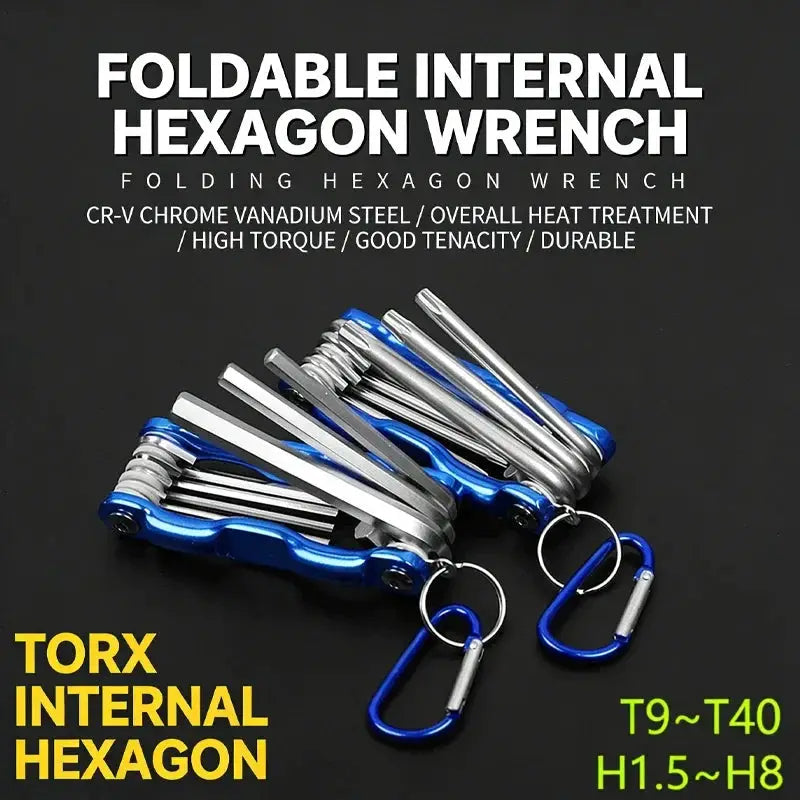 Folding hexagonal wrench, plum blossom screwdriver, multifunctional internal combination maintenance tool set from PriceLows™