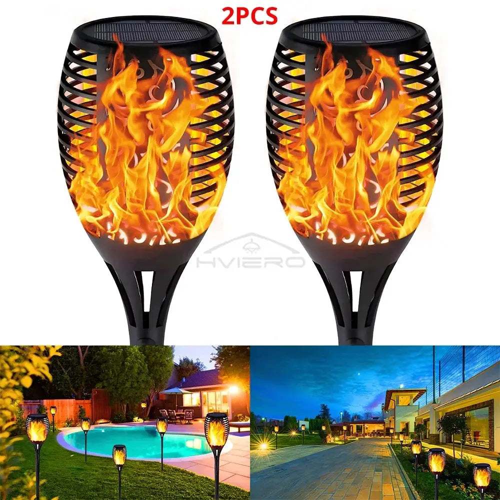 1/2/4/6/8/10PCS 12LED Solar Flame Torch Light Flickering Light Waterproof Torches Decoration Outdoor Lawn Yard Patio Floor Lamp from PriceLows™