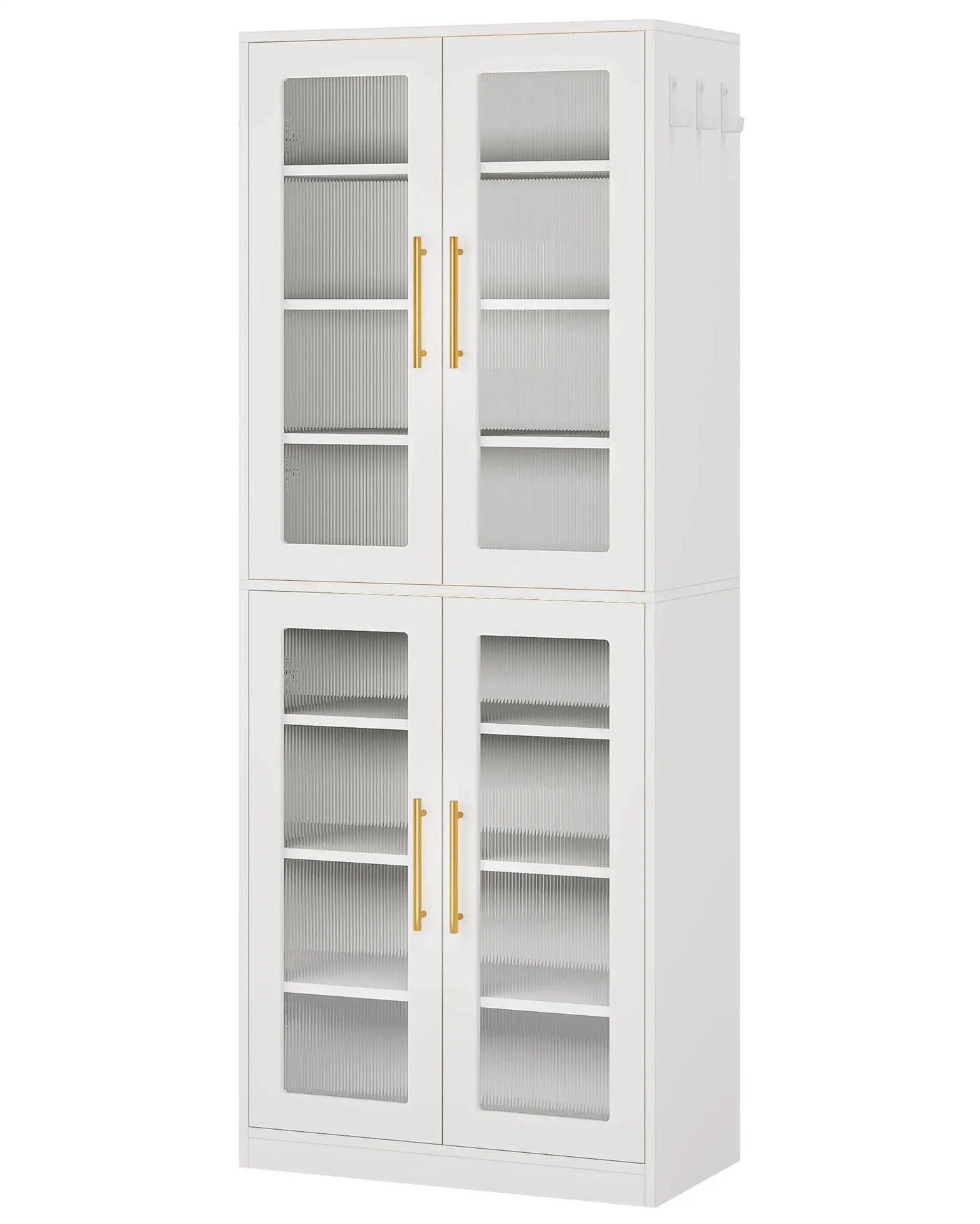 Tribesigns Tall Shoe Cabinet with Acrylic Doors and LED Lights, 8-Tier Entryway Shoe Storage Rack with Adjustable Shelves from PriceLows™
