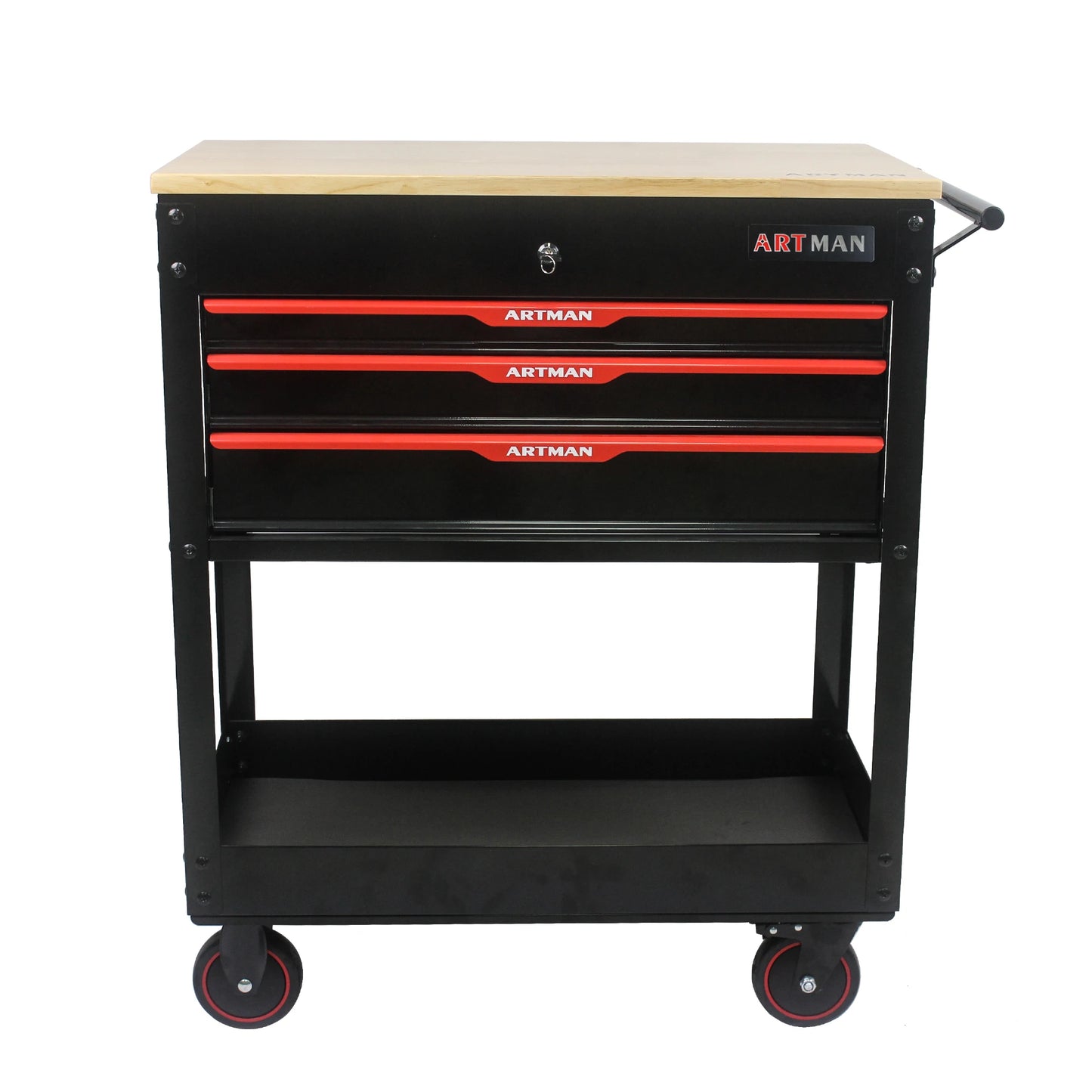 Rolling Tool Cart With 3 Drawer Adjustable Shelf Locking System Storage Cabinet For Garage Warehouse Repair Shop Cart from PriceLows™