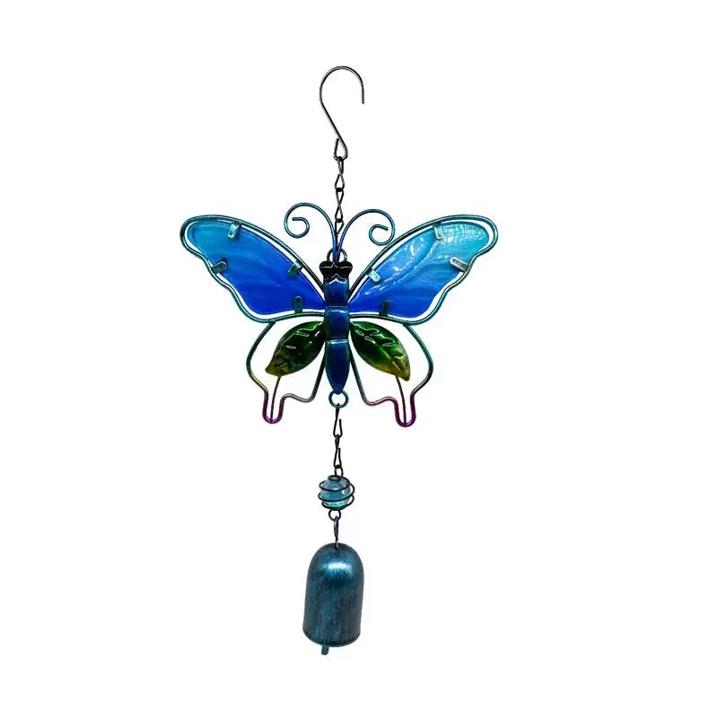 Wind Chime Hummingbirds Dragonflies Metal Glass Painted Crafts Hanging Pendants Bell Aluminum Pipe Home Courtyard Hanging Decors from PriceLows™
