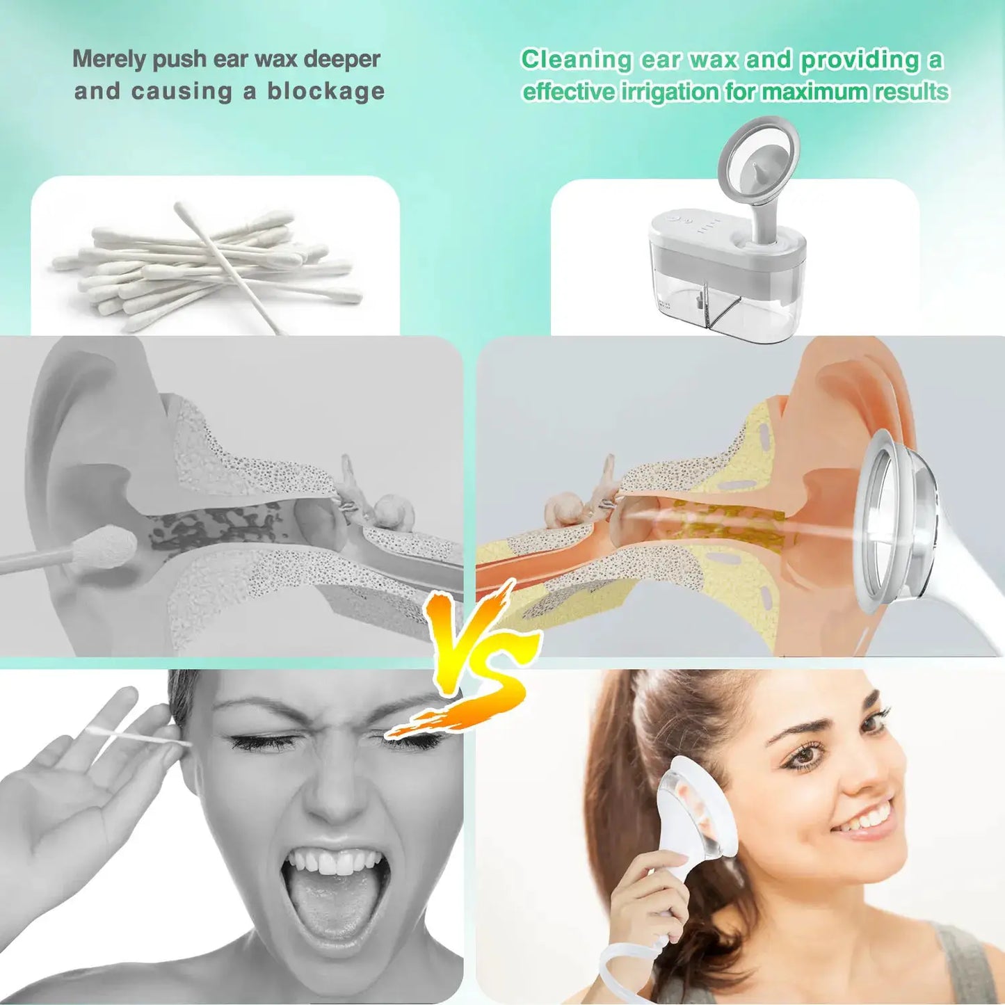 Electric Ear Water Cleaner Earwax Ear Wax Removal Irrigation System Safety Ear Washer Cleaning Adults Kids Ear Cleaner Kits from PriceLows™