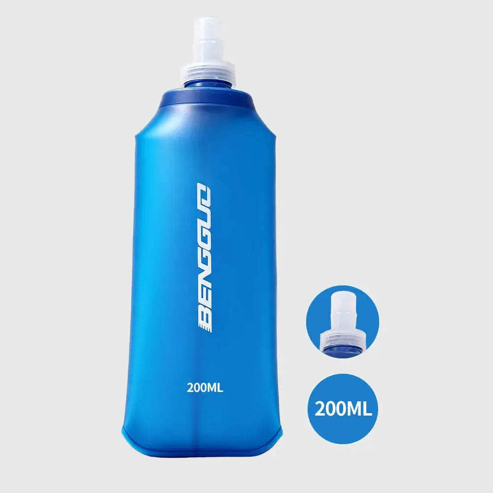 Collapsible Soft Water Bottle 500ml BPA Free Silicone Sports Flask with Push-Pull Cap for Running Cycling Hiking from PriceLows™