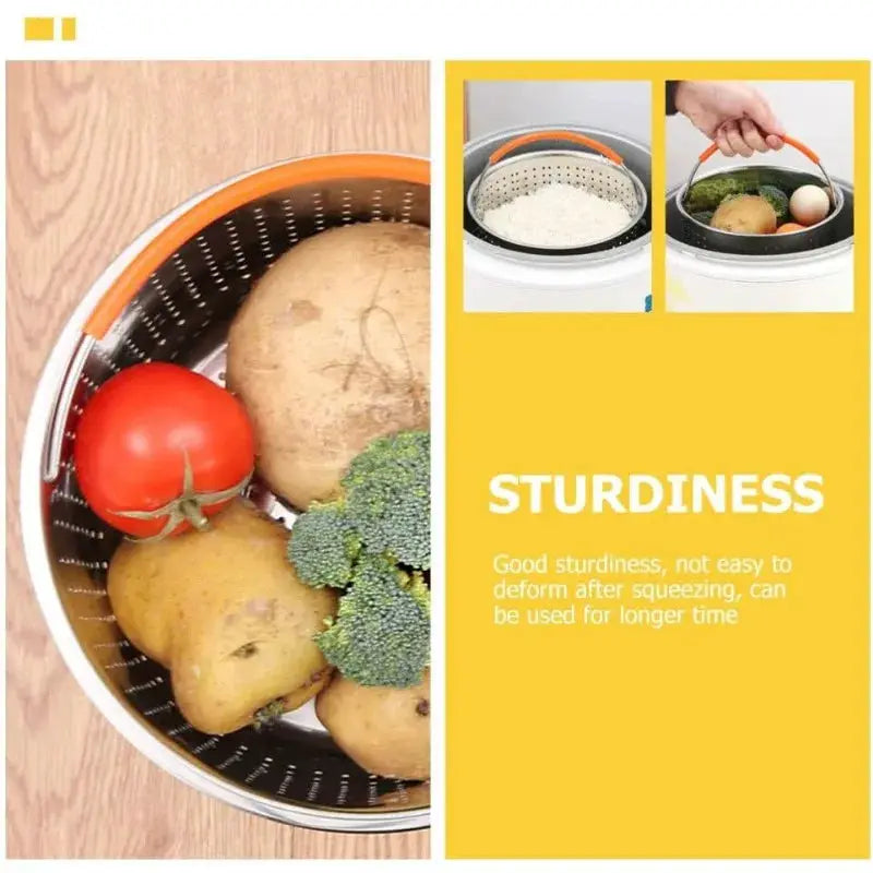 Stainless Steel Steamer Basket | 2-4L | Silicone Handle | Instant Pot