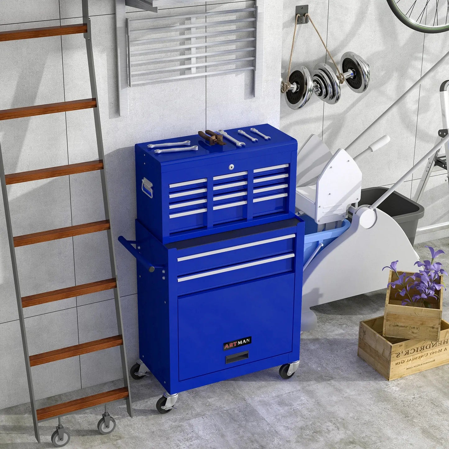 High Capacity Rolling Tool Chest with Wheels and Drawers, 8-Drawer Tool Storage Cabinet from PriceLows™