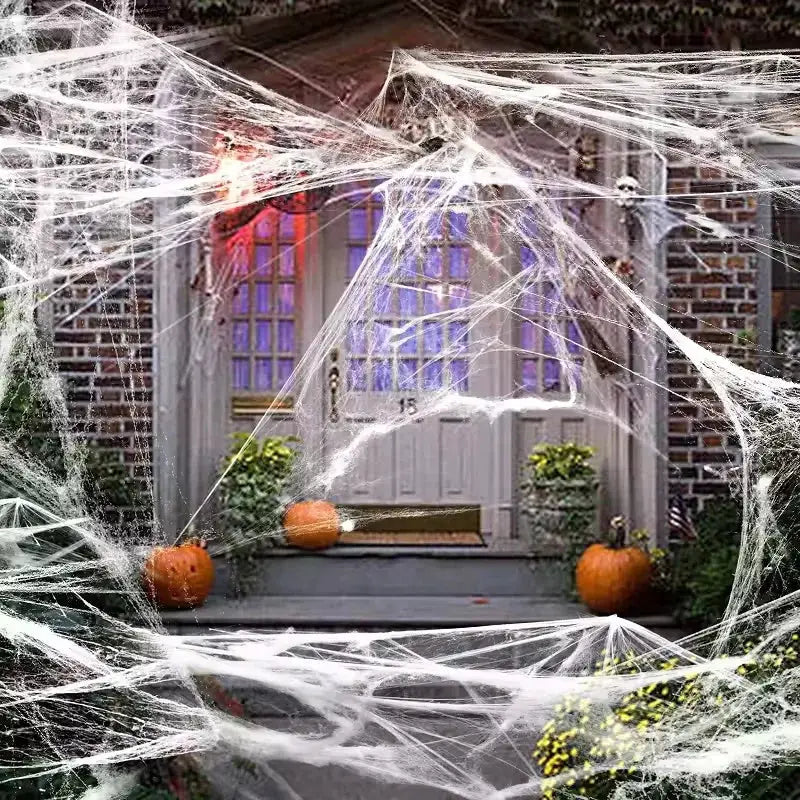 Artificial Cobweb | Stretchy Plastic | Halloween Prop | Assorted Colors