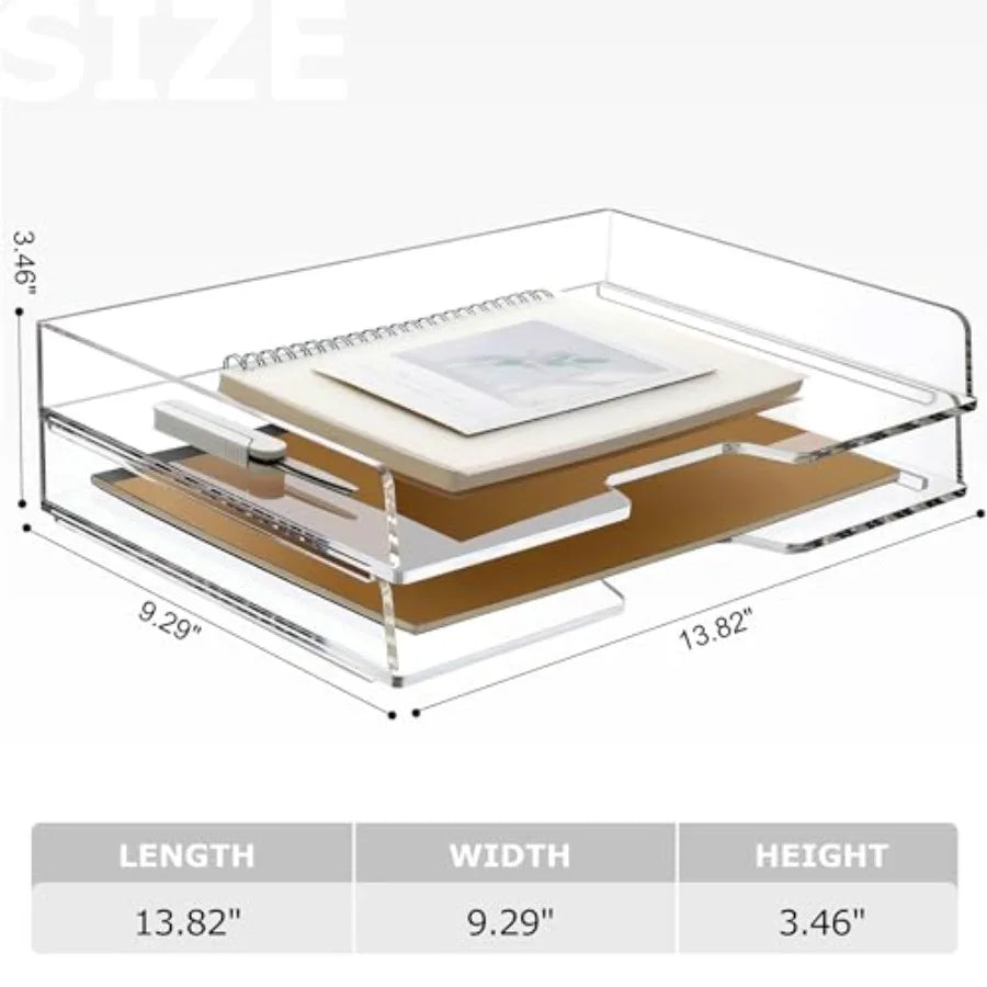 Stackable Letter Tray | Material: Acrylic | Color: Clear | 2-Pack