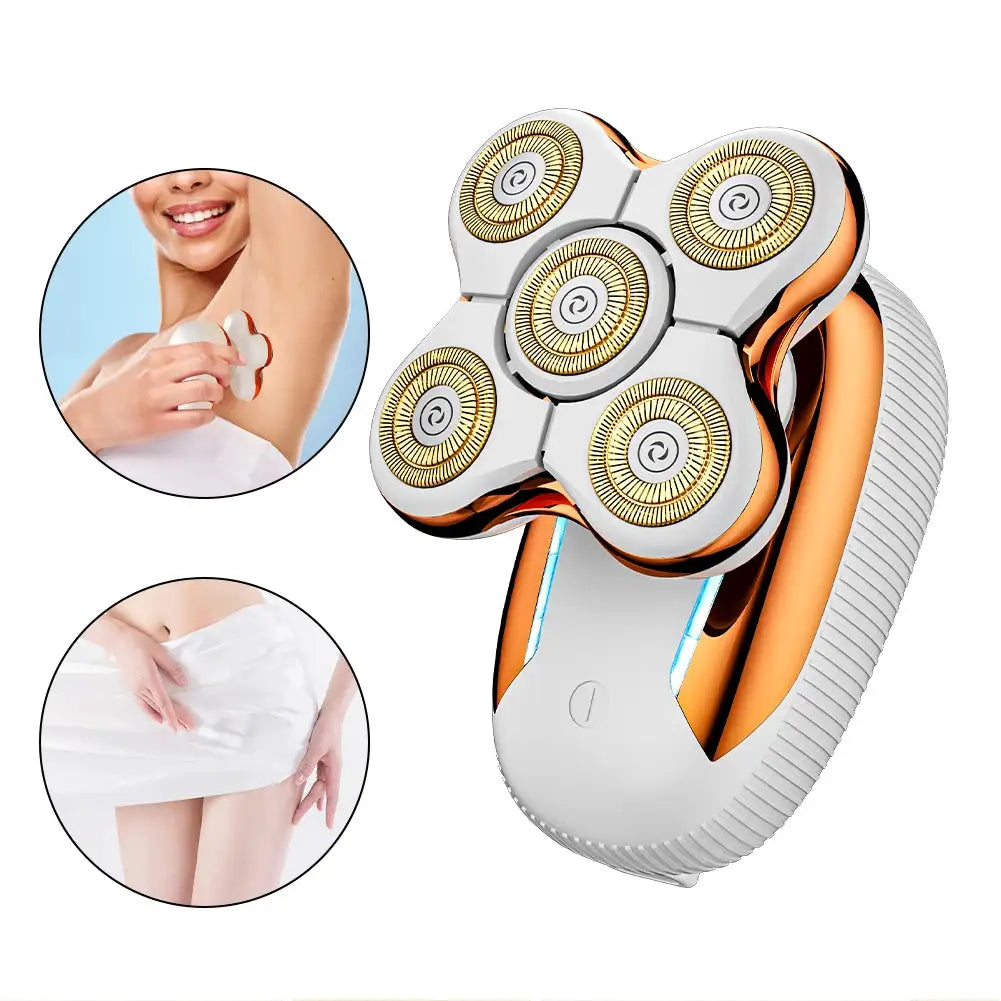 Women's Electric Shaver | Gold Five-Blade Floating Head | 60 Min Battery