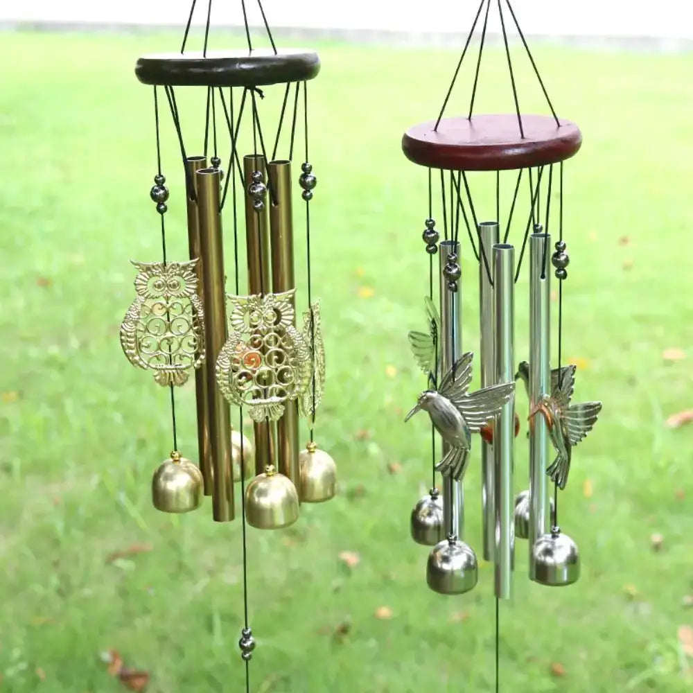 DIY Wind Chimes Outdoor Owl Hummingbird Hanging Ornament Home Copper Bells Garden Yard Decoration from PriceLows™