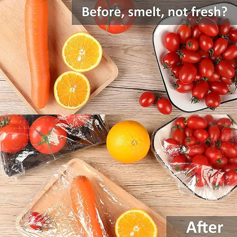 Disposable Food Storage Covers | Elastic Fit | PE Material | Fits 20-40 cm