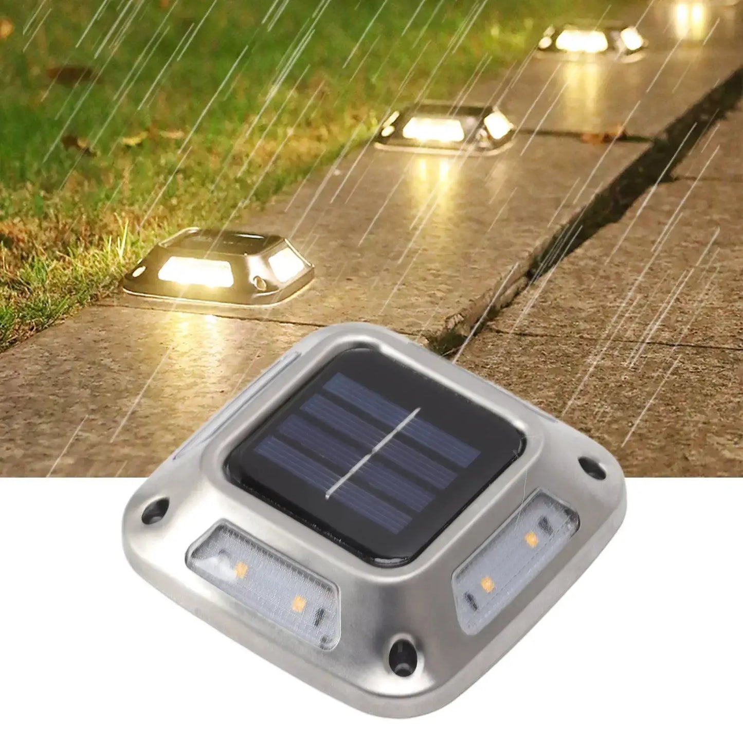4PCS 8 LED Solar Ground Recessed Lights Garden Decor Waterproof Stainless Steel Ground Lights Garden Villa Lawn Outdoor Landscap from PriceLows™