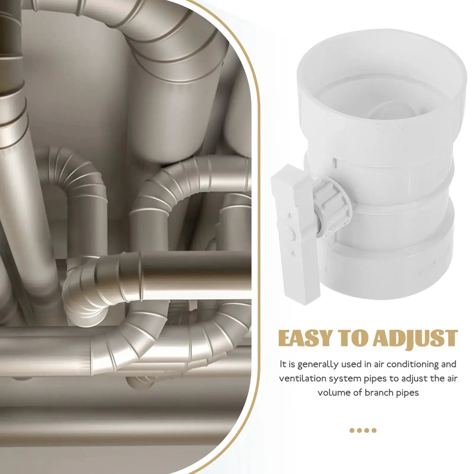 PP Plastic Control Valve Manual Air Duct Damper Low Noise Flexible Operation Ventilation Tube Valve for Hvac Systems from PriceLows™