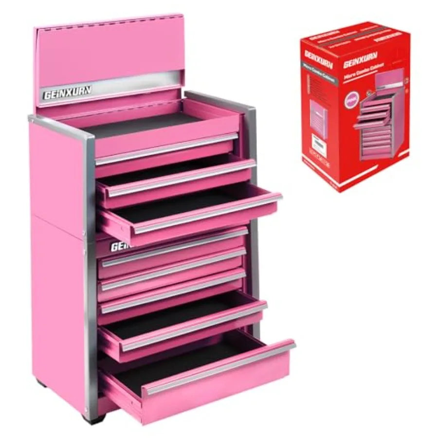 8-Drawer Rolling Tool Box, Heavy Duty Micro Roll Cab Steel Stackable Tool Chest with Lockable Drawers, 2-in-1 Large and Compact from PriceLows™