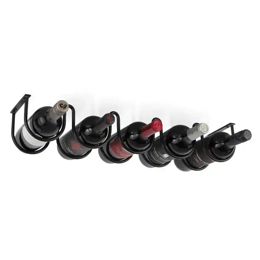 Dijon Wine Rack for Kitchen Organization and Storage, Under Cabinet Organizer for 5 Liquor or Wine Bottles, Metal Black from PriceLows™