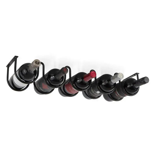 Dijon Wine Rack for Kitchen Organization and Storage, Under Cabinet Organizer for 5 Liquor or Wine Bottles, Metal Black from PriceLows™