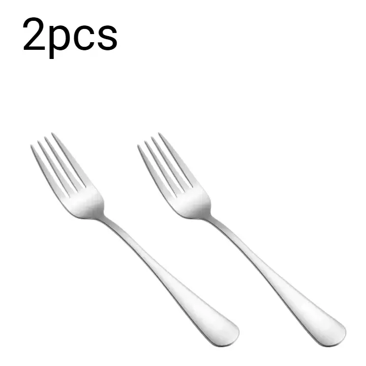 2/4/8pcs Stainless steel dessert fork, suitable for fruit mooncake cake snacks, tea, fruit salad, perfect for restaurant, party from PriceLows™